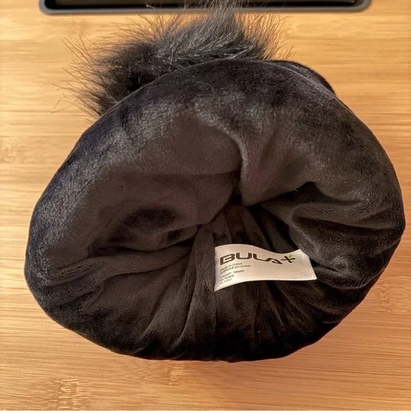 BULA | Black Knit Pom-Pom Beanie - Picture 2 of 6